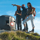 group of hikers at pill-box Juliana Trail